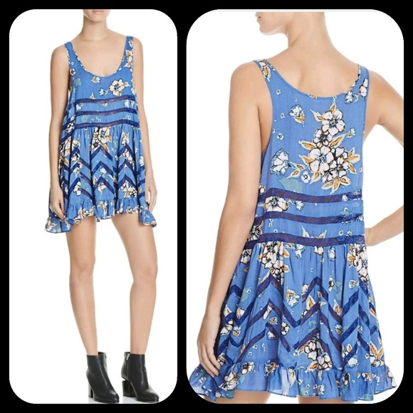 Free People Dresses & Skirts - Free People Voile Lace Floral Trapeze slip Dress